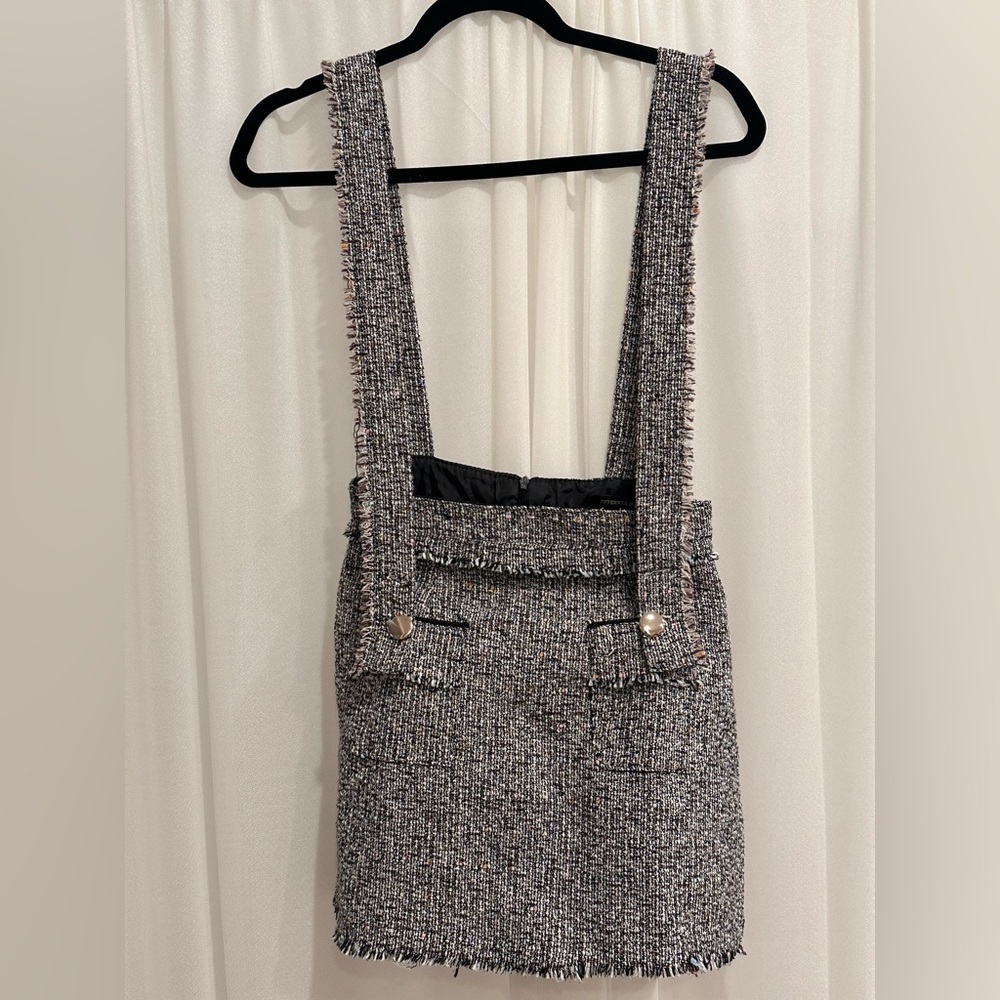 Chic Tweed Suspender Skirt